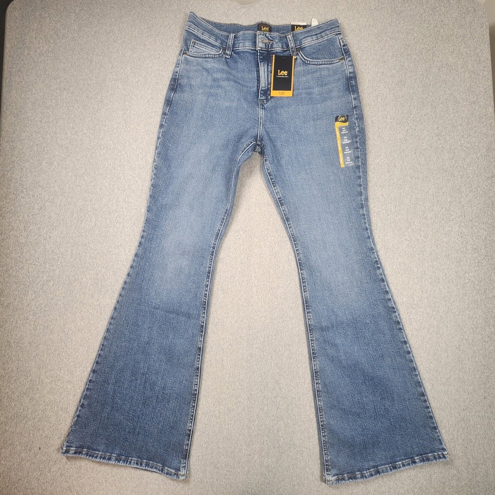 Lee Flare Jeans Womens Size 10 Medium Blue NWT Mid Rise Legendary Denim